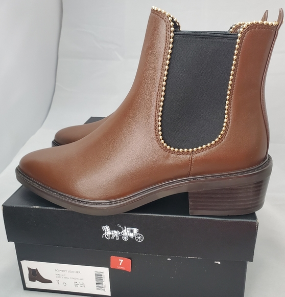 Coach Bowery Beaded Chain Chelsea Boot Size 7B - Picture 10 of 16